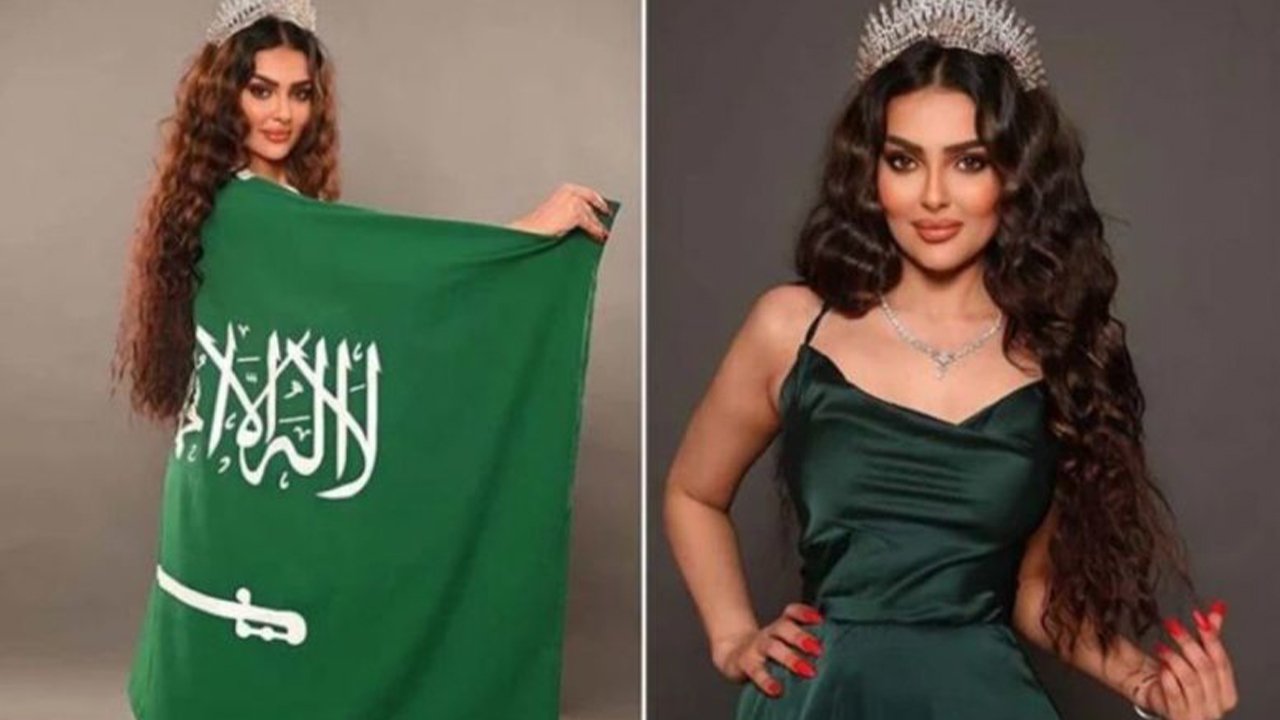 رومي القحطاني ملكة جمال السعودية تلجأ لحيلة محتشمة في مسابقة “Miss Woman International”